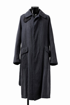 Load image into Gallery viewer, ISAMU KATAYAMA BACKLASH OVER COAT / GARMENT NATURAL DYED WOVEN + ELECTRIC HEATING LINER (INDIGO)