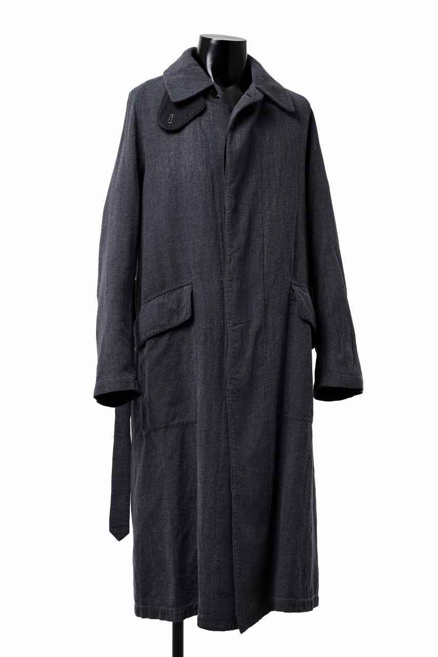 Load image into Gallery viewer, ISAMU KATAYAMA BACKLASH OVER COAT / GARMENT NATURAL DYED WOVEN + ELECTRIC HEATING LINER (INDIGO)