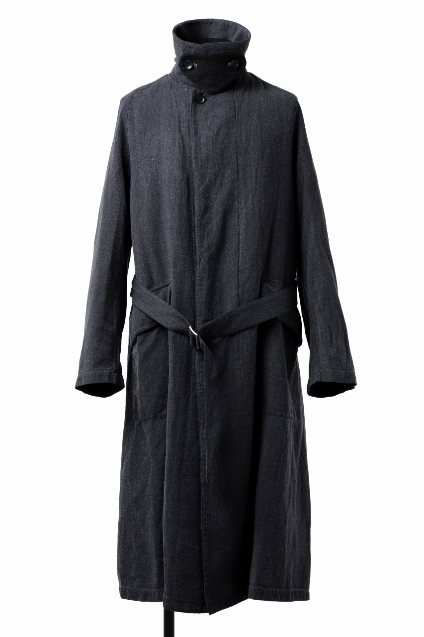 Load image into Gallery viewer, ISAMU KATAYAMA BACKLASH OVER COAT / GARMENT NATURAL DYED WOVEN + ELECTRIC HEATING LINER (INDIGO)