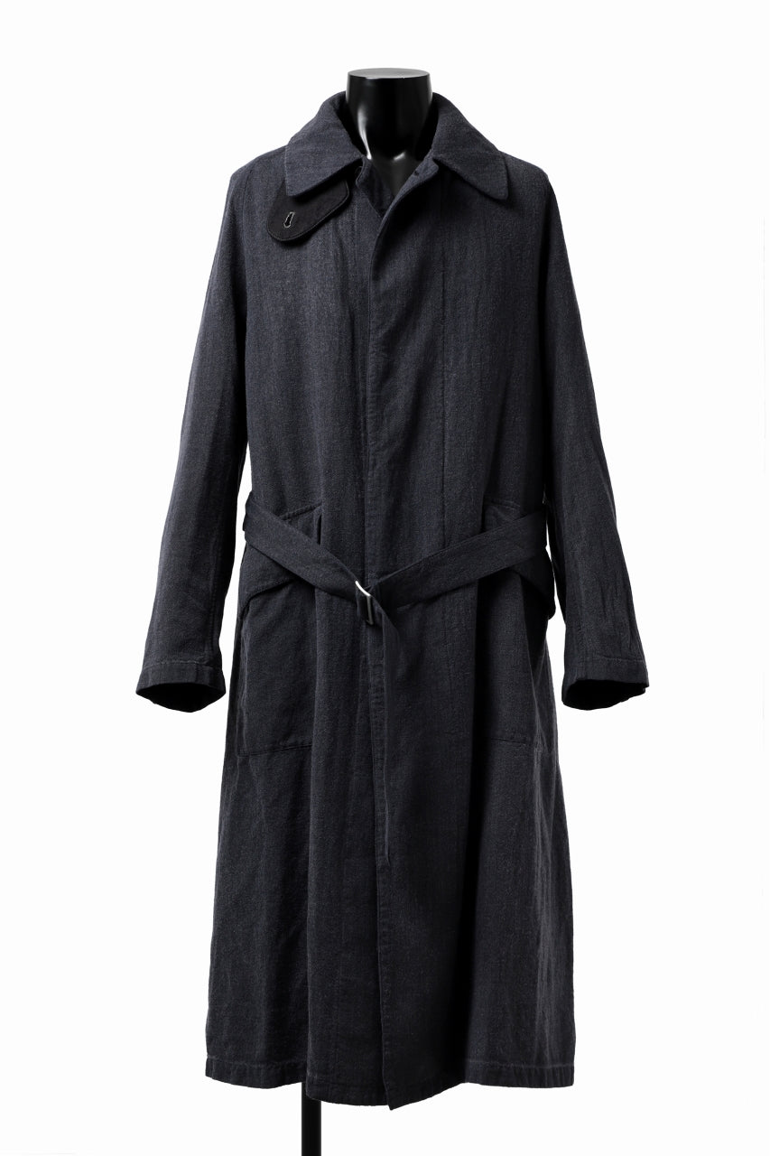 Load image into Gallery viewer, ISAMU KATAYAMA BACKLASH OVER COAT / GARMENT NATURAL DYED WOVEN + ELECTRIC HEATING LINER (INDIGO)