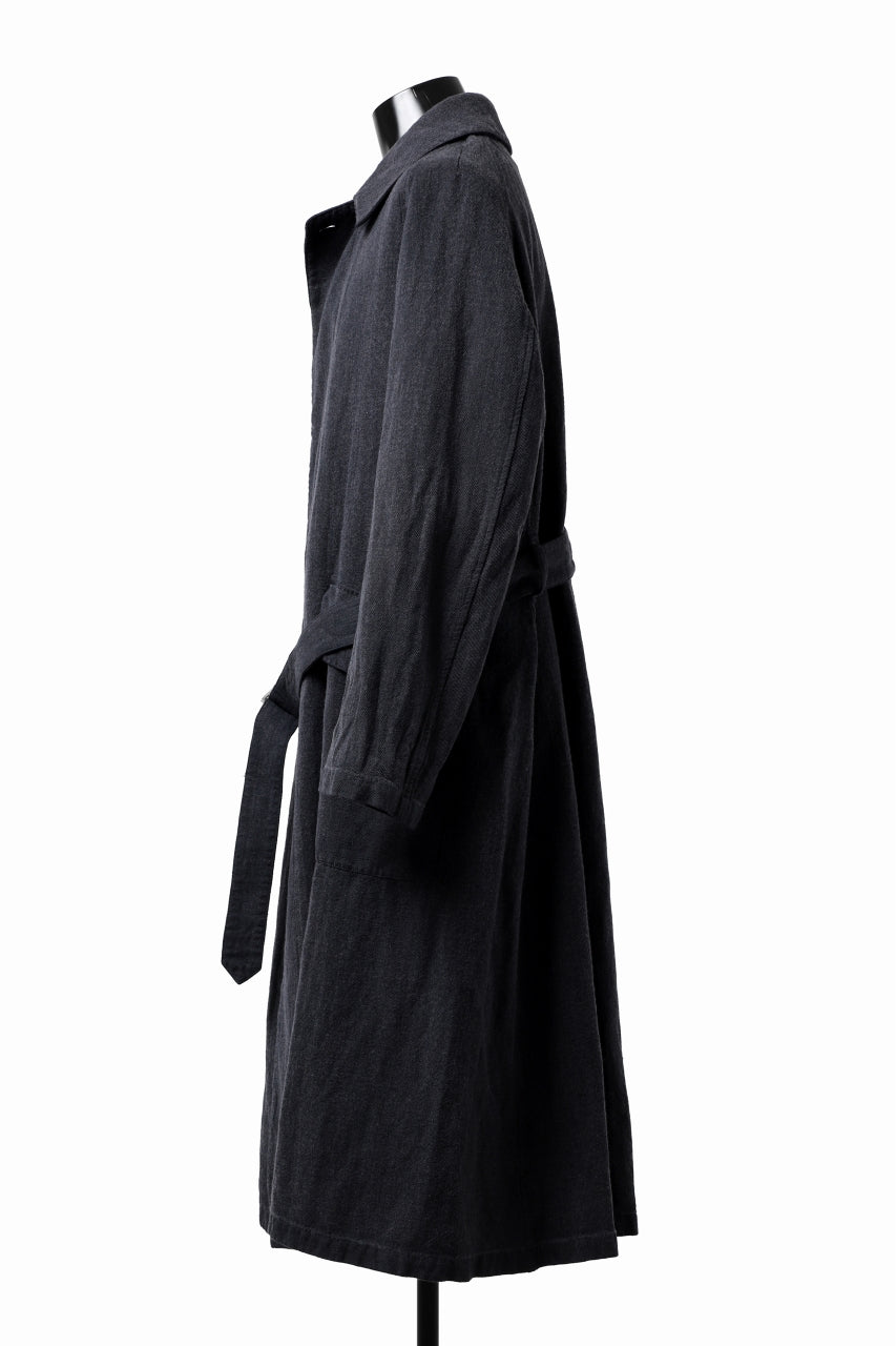 Load image into Gallery viewer, ISAMU KATAYAMA BACKLASH OVER COAT / GARMENT NATURAL DYED WOVEN + ELECTRIC HEATING LINER (INDIGO)
