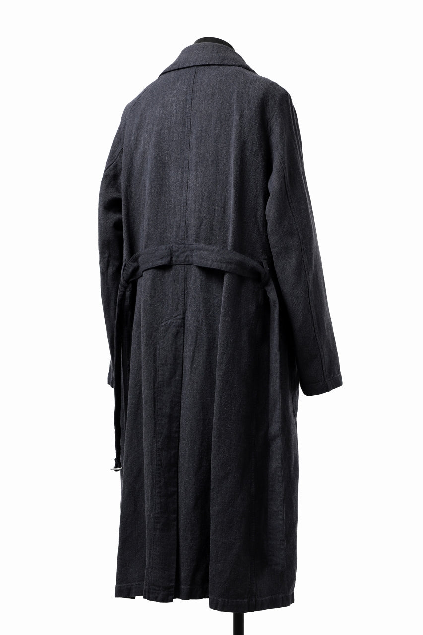 Load image into Gallery viewer, ISAMU KATAYAMA BACKLASH OVER COAT / GARMENT NATURAL DYED WOVEN + ELECTRIC HEATING LINER (INDIGO)