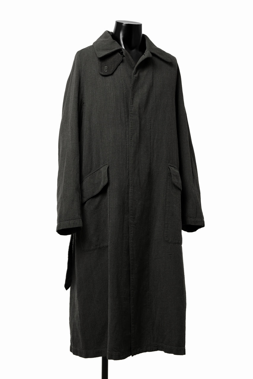 Load image into Gallery viewer, ISAMU KATAYAMA BACKLASH OVER COAT / GARMENT NATURAL DYED WOVEN + ELECTRIC HEATING LINER (LEAF)