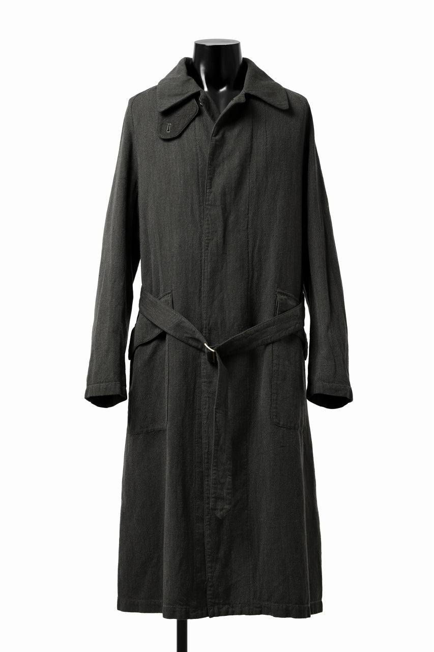 Load image into Gallery viewer, ISAMU KATAYAMA BACKLASH OVER COAT / GARMENT NATURAL DYED WOVEN + ELECTRIC HEATING LINER (LEAF)