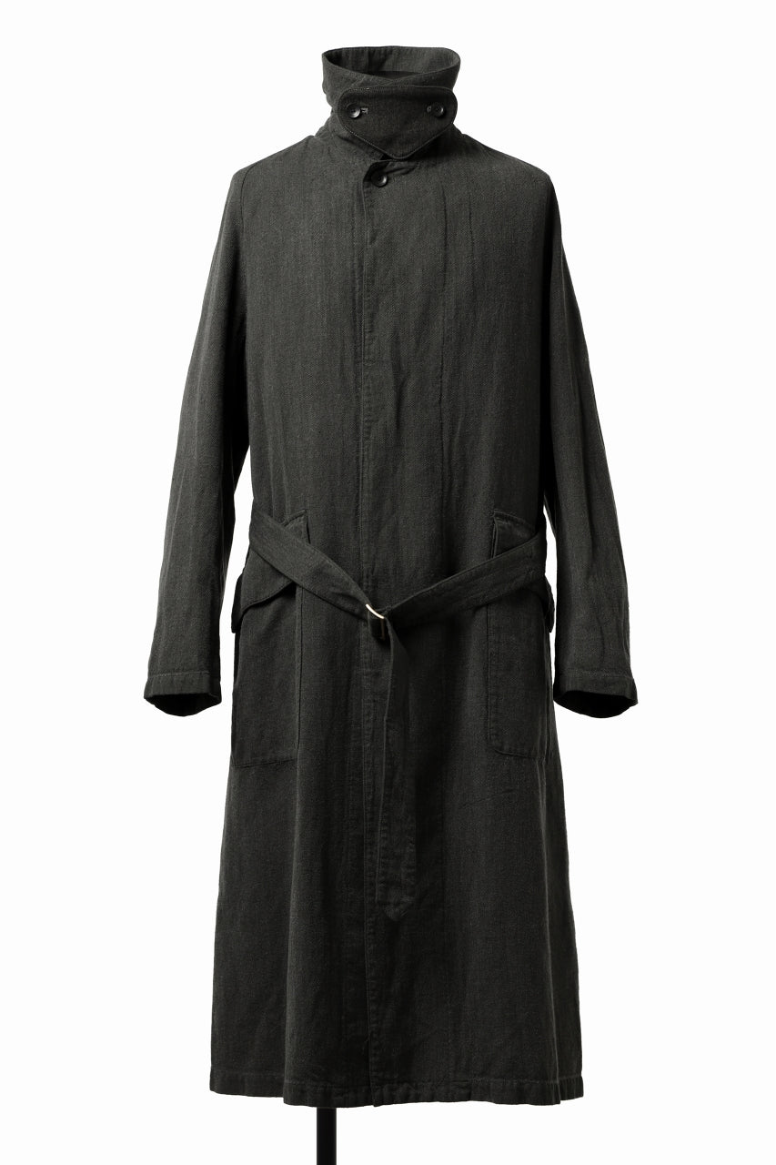 Load image into Gallery viewer, ISAMU KATAYAMA BACKLASH OVER COAT / GARMENT NATURAL DYED WOVEN + ELECTRIC HEATING LINER (LEAF)