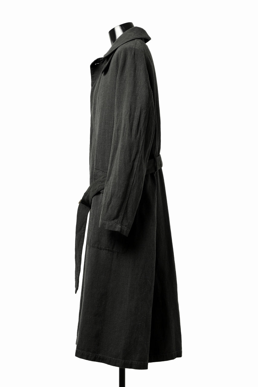 Load image into Gallery viewer, ISAMU KATAYAMA BACKLASH OVER COAT / GARMENT NATURAL DYED WOVEN + ELECTRIC HEATING LINER (LEAF)