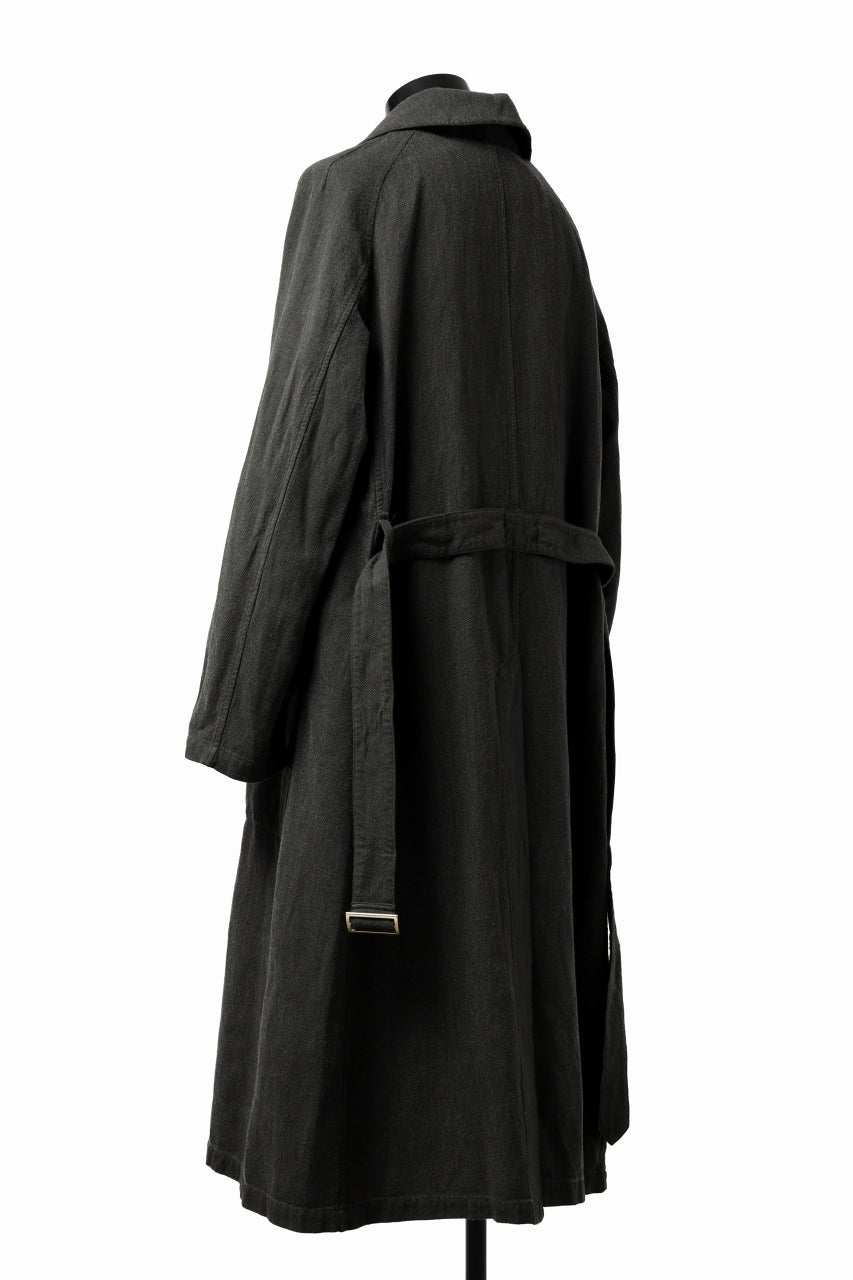 Load image into Gallery viewer, ISAMU KATAYAMA BACKLASH OVER COAT / GARMENT NATURAL DYED WOVEN + ELECTRIC HEATING LINER (LEAF)