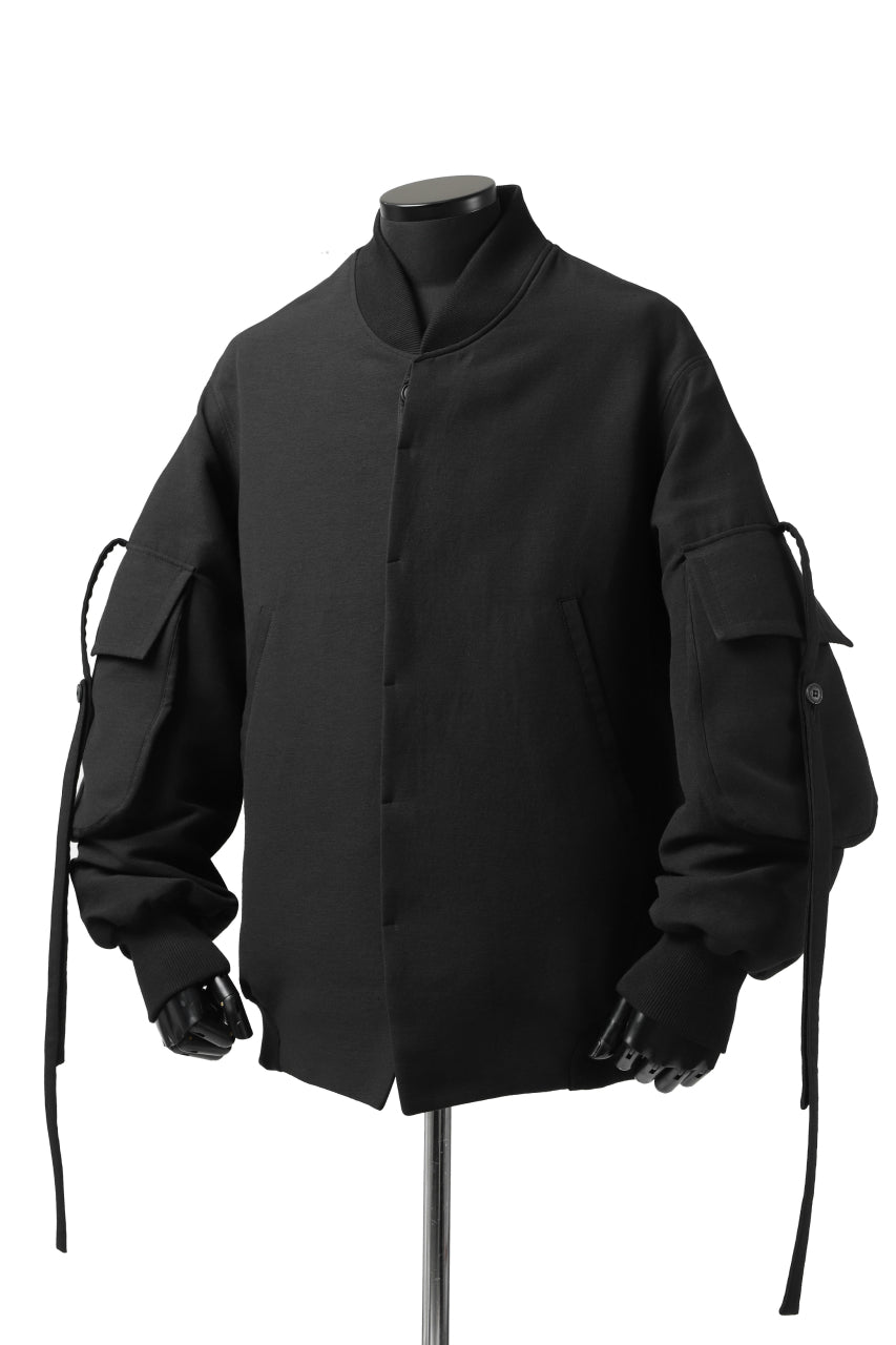 画像をギャラリービューアに読み込む, SOSNOVSKA exclusive WIDE PATCH POCKET BOMBER JACKET (BLACK)