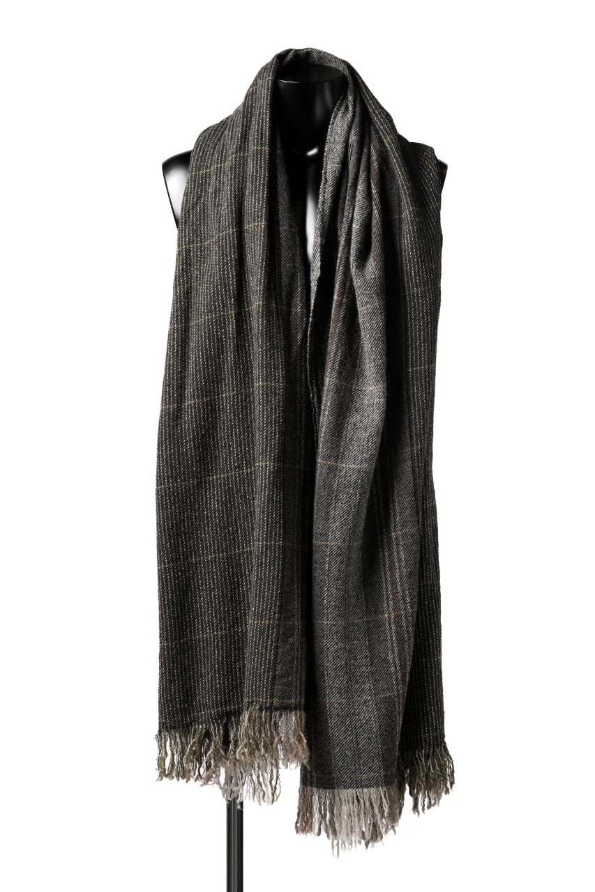 Load image into Gallery viewer, blackcrow stole wo/ny woven (GREY CHECK)