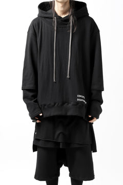画像をギャラリービューアに読み込む, A.F ARTEFACT "BEHIND" DOCKING LAYERED TEE HOODIE (BLACK)