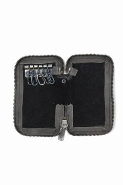 画像をギャラリービューアに読み込む, Portaille "Limited Made" ZIP KEY CASE / Oiled Kip handpainted (BLACK)