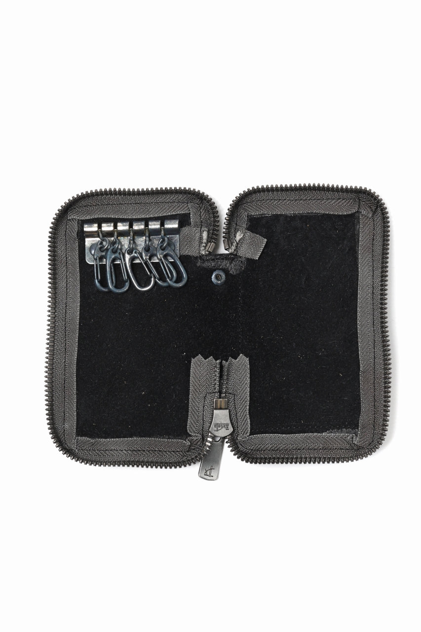 画像をギャラリービューアに読み込む, Portaille "Limited Made" ZIP KEY CASE / Oiled Kip handpainted (BLACK)