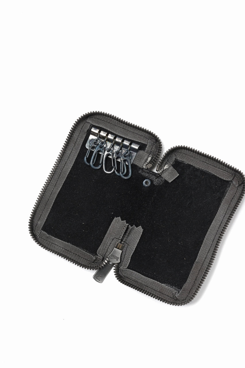 画像をギャラリービューアに読み込む, Portaille "Limited Made" ZIP KEY CASE / Oiled Kip handpainted (BLACK)
