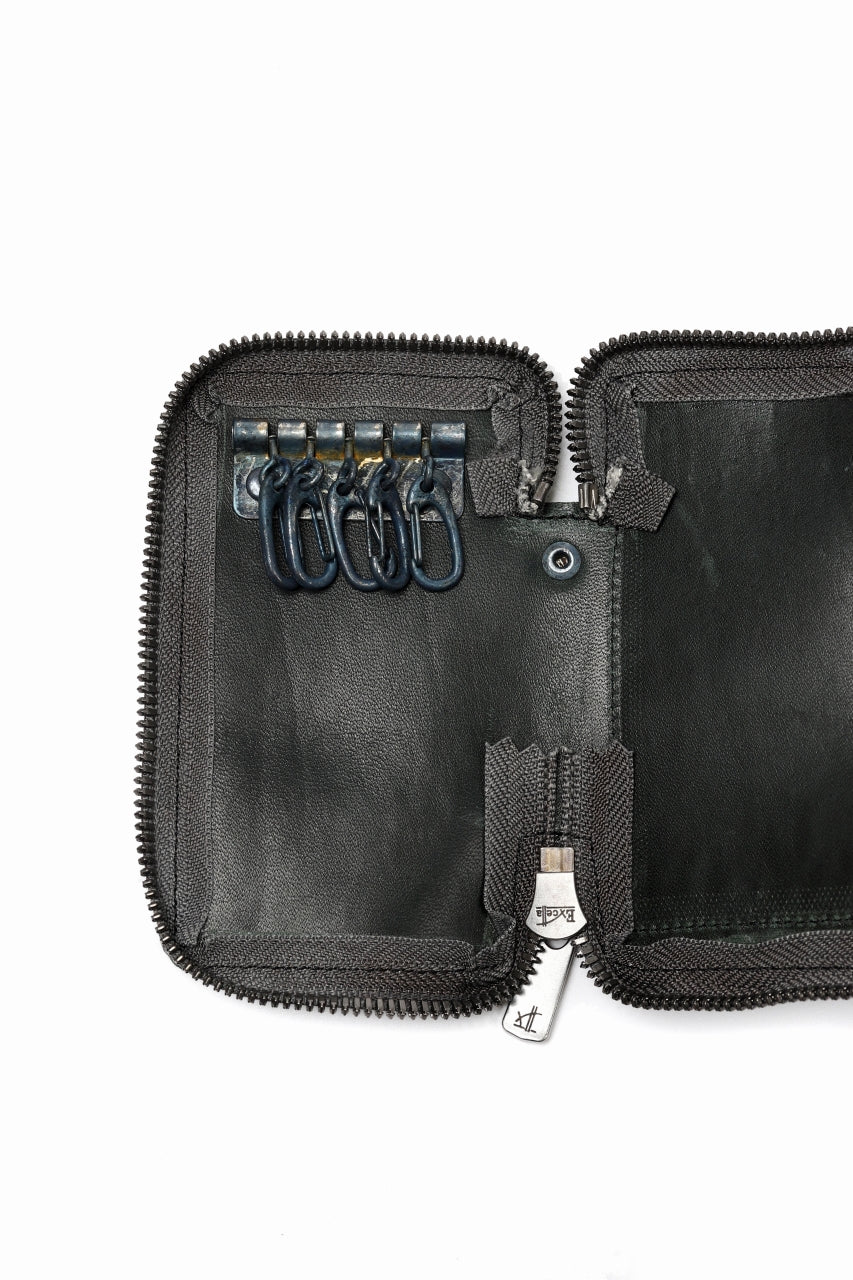 画像をギャラリービューアに読み込む, Portaille "Limited Made" ZIP KEY CASE / Oiled Kip handpainted (BLACK)