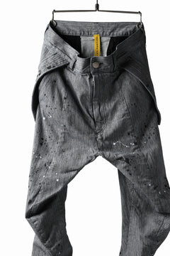 画像をギャラリービューアに読み込む, DEFORMATER.® &quot;SPLASH&quot; SLIM FIT JEANS WITH FLAP DETAIL / VERTICAL DENIM (ASPHALT)