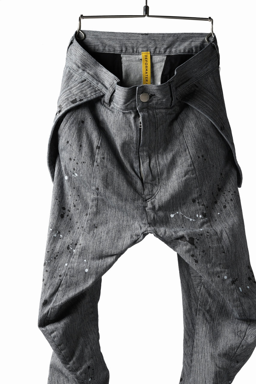 画像をギャラリービューアに読み込む, DEFORMATER.® "SPLASH" SLIM FIT JEANS WITH FLAP DETAIL / VERTICAL DENIM (ASPHALT)