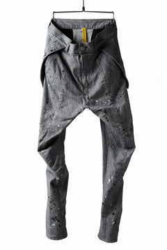 画像をギャラリービューアに読み込む, DEFORMATER.® &quot;SPLASH&quot; SLIM FIT JEANS WITH FLAP DETAIL / VERTICAL DENIM (ASPHALT)