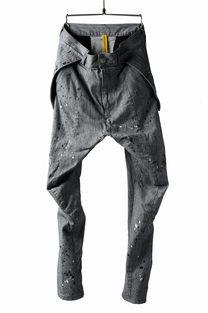 画像をギャラリービューアに読み込む, DEFORMATER.® "SPLASH" SLIM FIT JEANS WITH FLAP DETAIL / VERTICAL DENIM (ASPHALT)