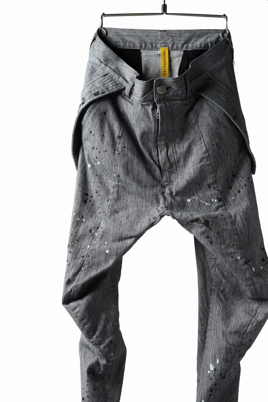 画像をギャラリービューアに読み込む, DEFORMATER.® &quot;SPLASH&quot; SLIM FIT JEANS WITH FLAP DETAIL / VERTICAL DENIM (ASPHALT)