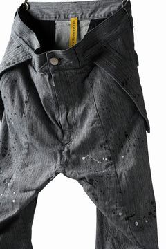 画像をギャラリービューアに読み込む, DEFORMATER.® "SPLASH" SLIM FIT JEANS WITH FLAP DETAIL / VERTICAL DENIM (ASPHALT)