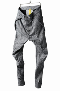 画像をギャラリービューアに読み込む, DEFORMATER.® "SPLASH" SLIM FIT JEANS WITH FLAP DETAIL / VERTICAL DENIM (ASPHALT)