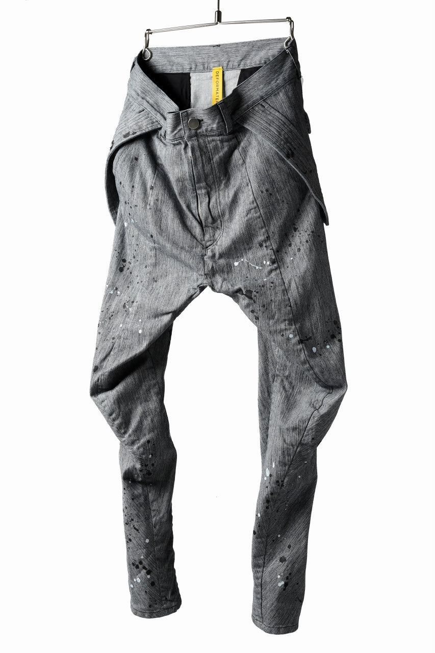 画像をギャラリービューアに読み込む, DEFORMATER.® "SPLASH" SLIM FIT JEANS WITH FLAP DETAIL / VERTICAL DENIM (ASPHALT)