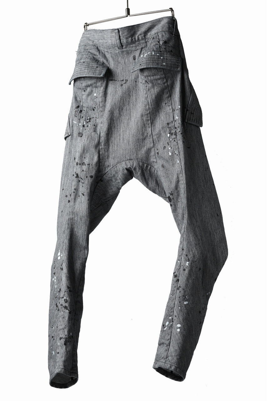 画像をギャラリービューアに読み込む, DEFORMATER.® "SPLASH" SLIM FIT JEANS WITH FLAP DETAIL / VERTICAL DENIM (ASPHALT)