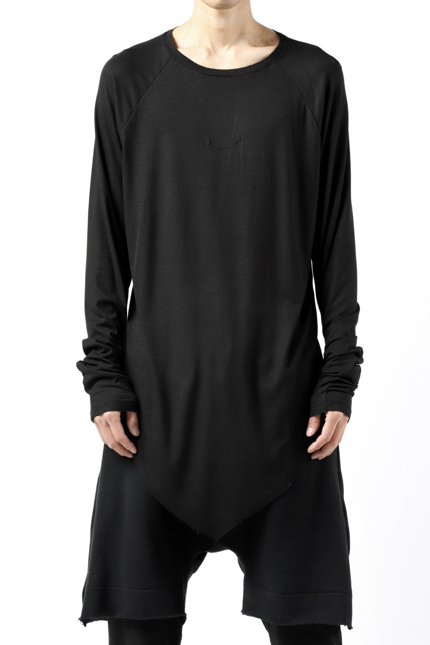 Load image into Gallery viewer, FIRST AID TO THE INJURED REHAM RAGLAN LONG SLEEVE T-SHIRT / MIXED UP RIB (BLACK)