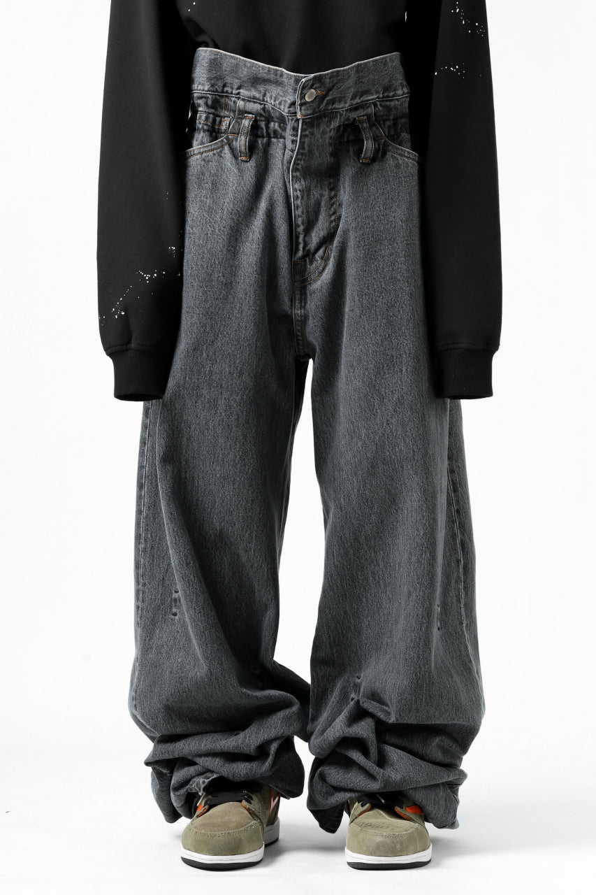 画像をギャラリービューアに読み込む, FACETASM SUPER BIG DENIM PANTS (BLACK)