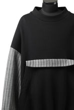 画像をギャラリービューアに読み込む, SOSNOVSKA exclusive ABSTRACT COMBINATION SWEAT SHIRT (BLACK x GREY STRIPE)
