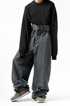 画像をギャラリービューアに読み込む, FACETASM SUPER BIG DENIM PANTS (BLACK)