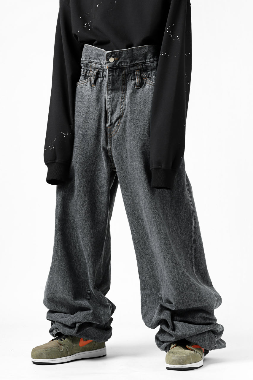 画像をギャラリービューアに読み込む, FACETASM SUPER BIG DENIM PANTS (BLACK)