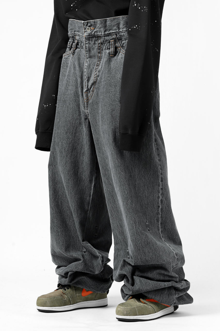 画像をギャラリービューアに読み込む, FACETASM SUPER BIG DENIM PANTS (BLACK)