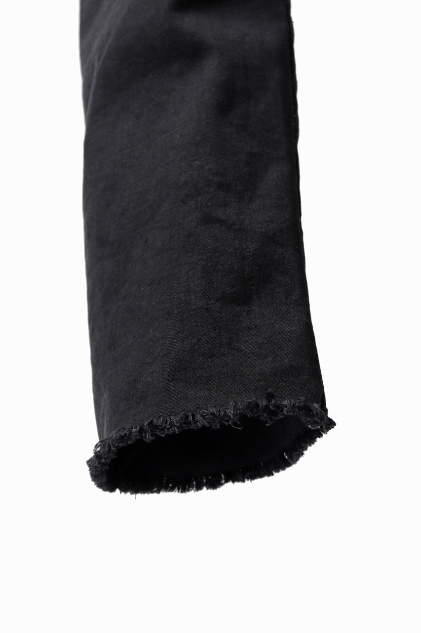 画像をギャラリービューアに読み込む, thomkrom OVER LOCK SLIM CROPPED PANTS / DAMAGE STRETCH DENIM (BLACK)