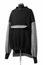 画像をギャラリービューアに読み込む, SOSNOVSKA exclusive ABSTRACT COMBINATION SWEAT SHIRT (BLACK x GREY STRIPE)