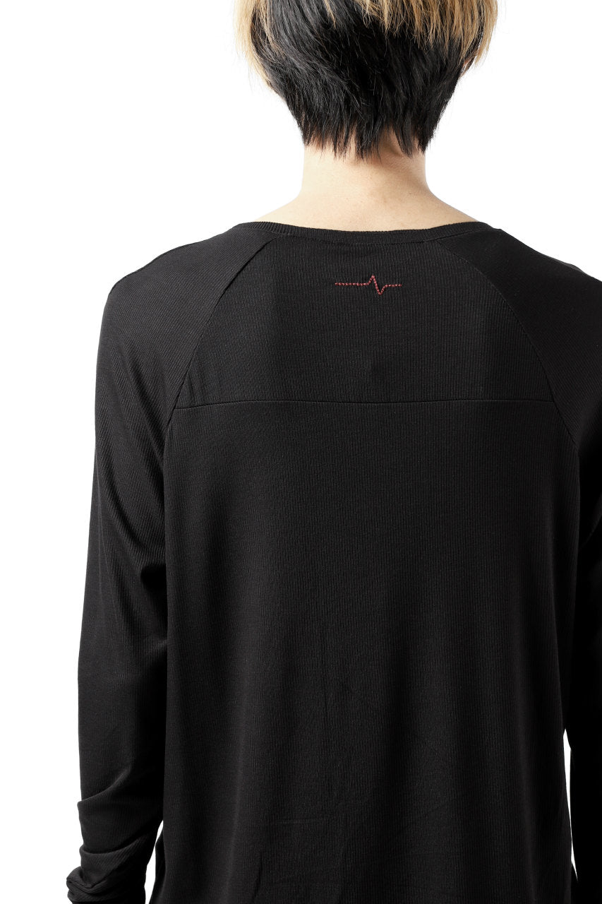 Load image into Gallery viewer, FIRST AID TO THE INJURED REHAM RAGLAN LONG SLEEVE T-SHIRT / MIXED UP RIB (BLACK)