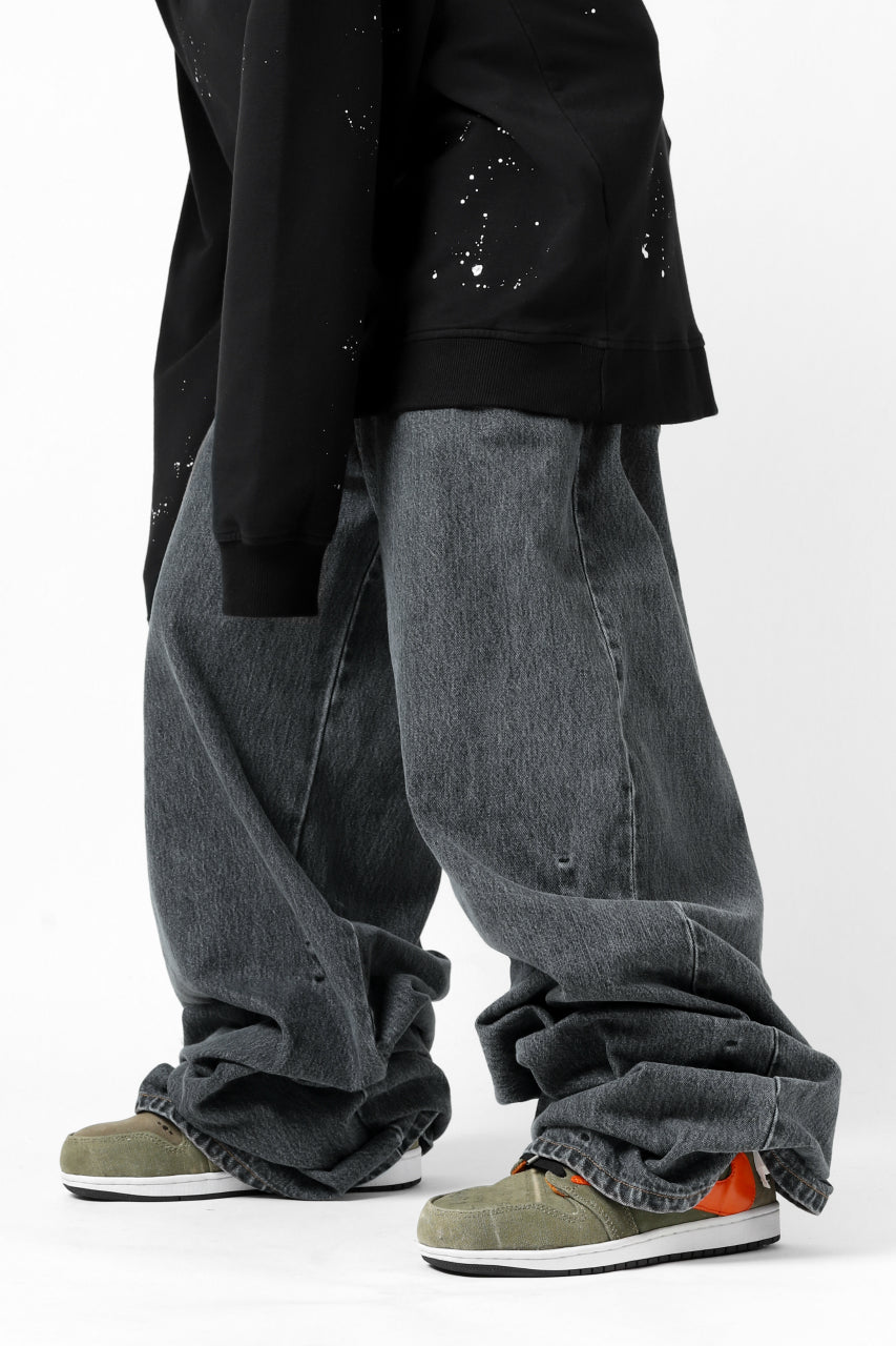 画像をギャラリービューアに読み込む, FACETASM SUPER BIG DENIM PANTS (BLACK)