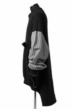 画像をギャラリービューアに読み込む, SOSNOVSKA exclusive ABSTRACT COMBINATION SWEAT SHIRT (BLACK x GREY STRIPE)