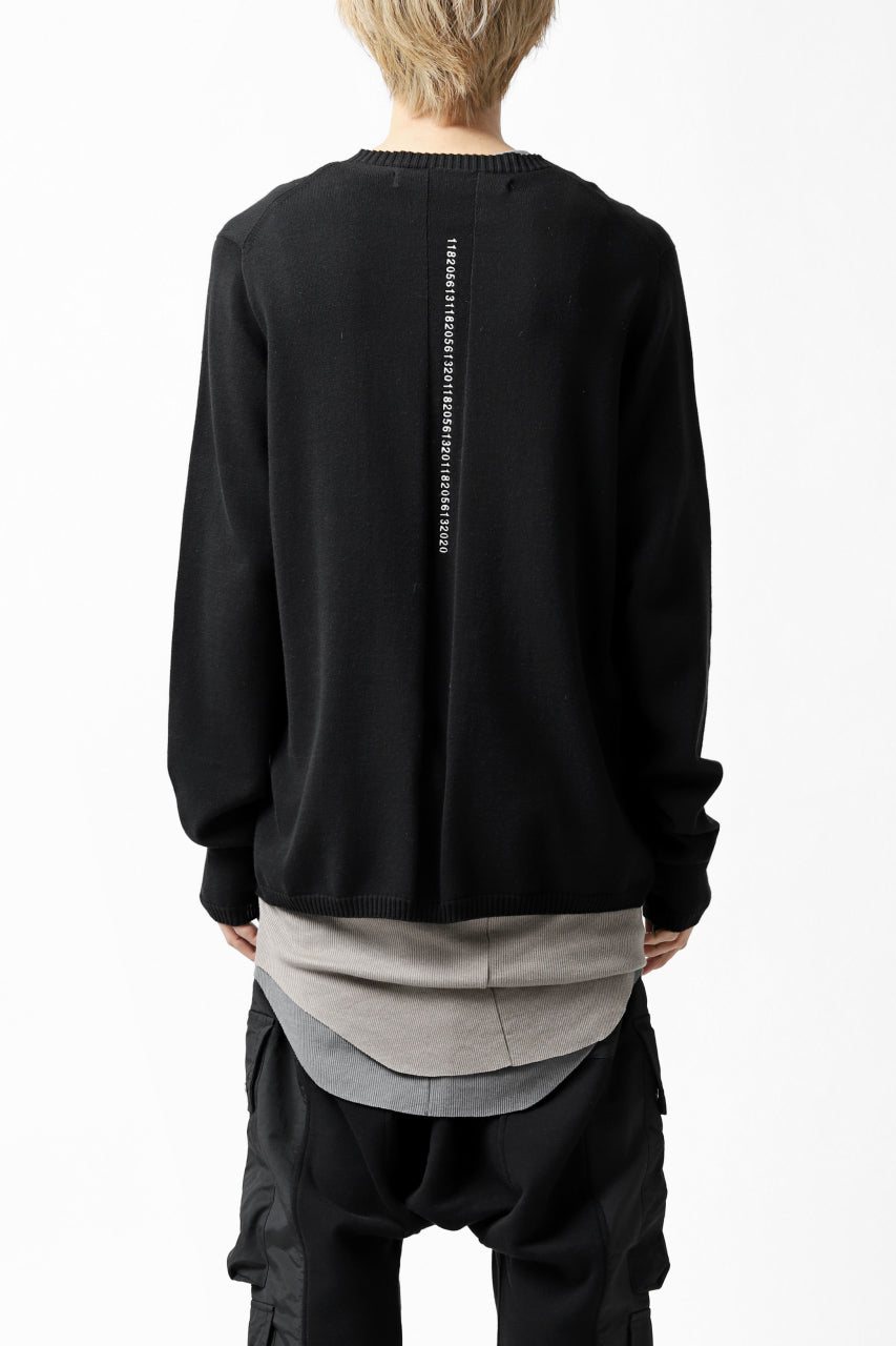 画像をギャラリービューアに読み込む, A.F ARTEFACT "WHOLEGARMENT" CREWNECK KNIT PULLOVER (BLACK)