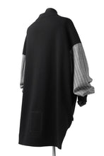 画像をギャラリービューアに読み込む, SOSNOVSKA exclusive ABSTRACT COMBINATION SWEAT SHIRT (BLACK x GREY STRIPE)