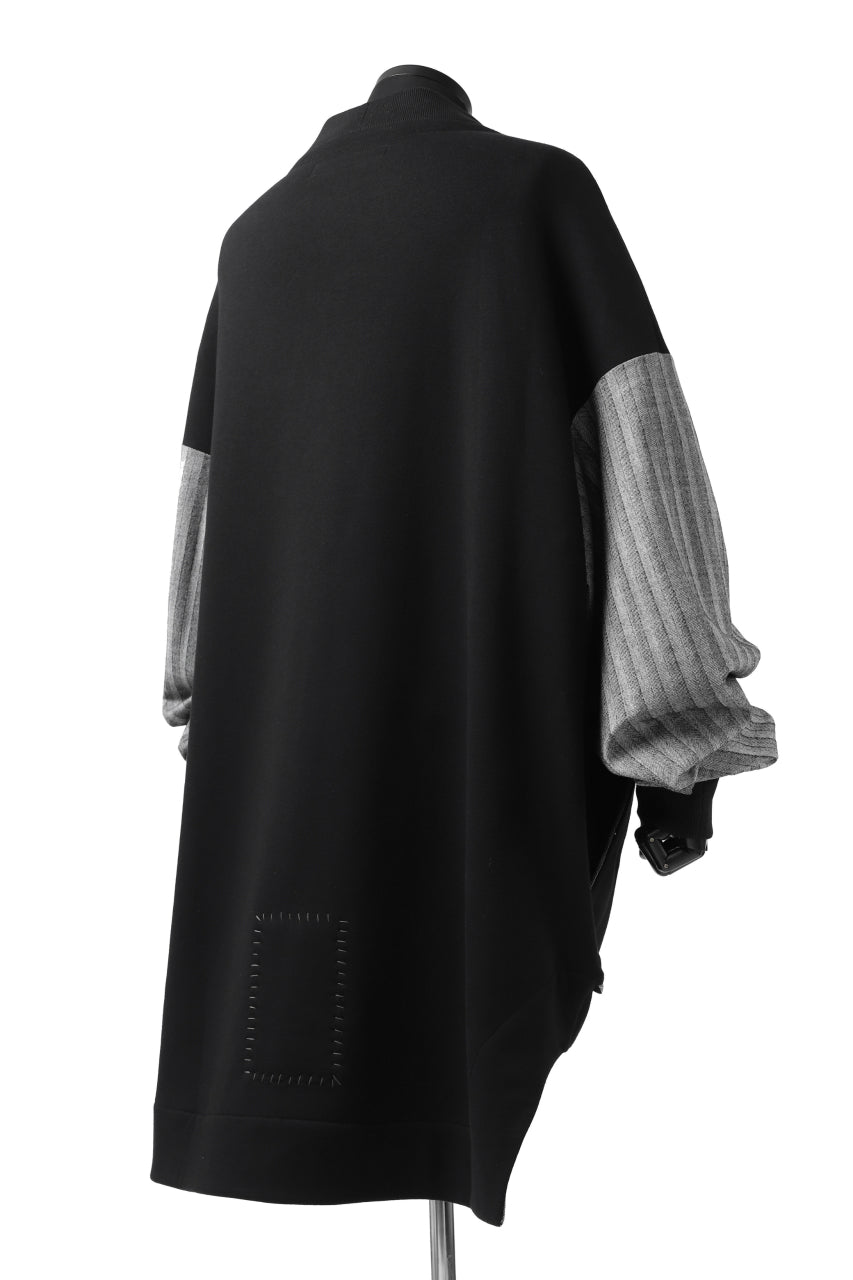 画像をギャラリービューアに読み込む, SOSNOVSKA exclusive ABSTRACT COMBINATION SWEAT SHIRT (BLACK x GREY STRIPE)
