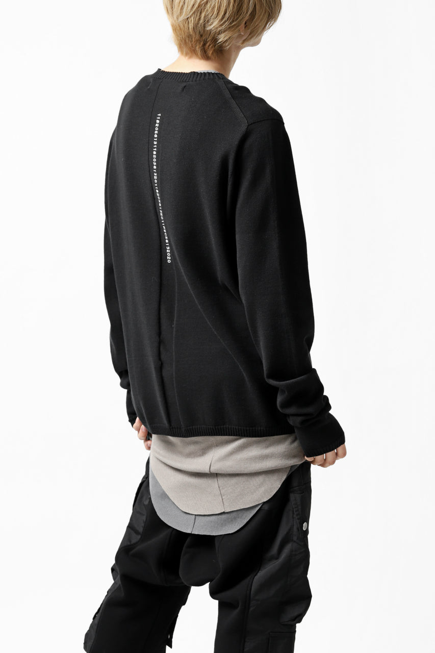 画像をギャラリービューアに読み込む, A.F ARTEFACT "WHOLEGARMENT" CREWNECK KNIT PULLOVER (BLACK)