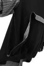 画像をギャラリービューアに読み込む, SOSNOVSKA exclusive ABSTRACT COMBINATION SWEAT SHIRT (BLACK x GREY STRIPE)