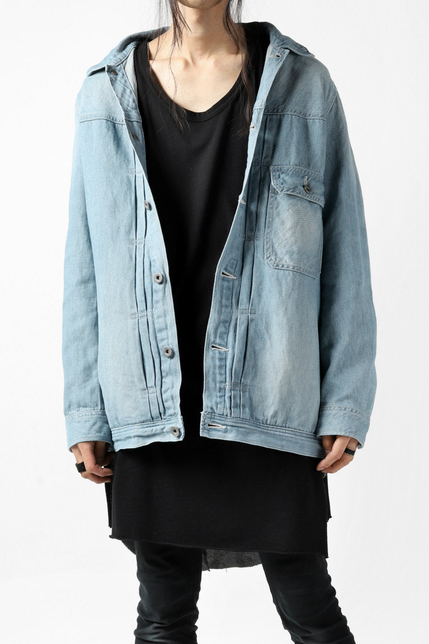 画像をギャラリービューアに読み込む, ISAMU KATAYAMA BACKLASH LOOSEY JEAN JACKET / COTTON LINEN DENIM (INDIGO)