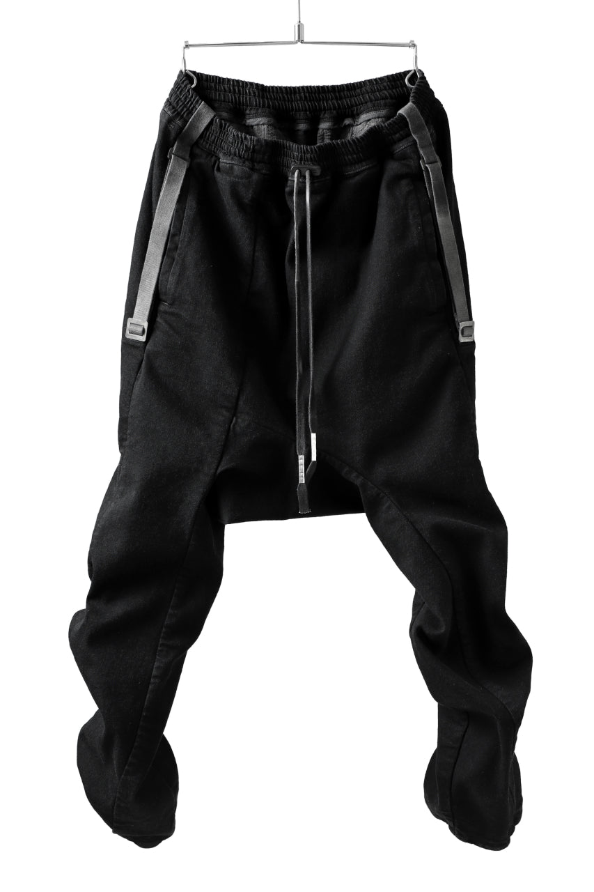 Load image into Gallery viewer, BORIS BIDJAN SABERI LOW CROTCH PANTS / RESIN DYED "P28.4-F1603K" (BLACK)