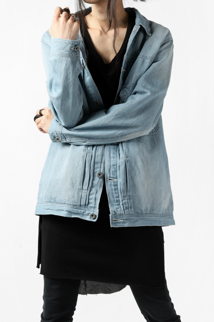 画像をギャラリービューアに読み込む, ISAMU KATAYAMA BACKLASH LOOSEY JEAN JACKET / COTTON LINEN DENIM (INDIGO)