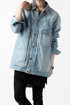 画像をギャラリービューアに読み込む, ISAMU KATAYAMA BACKLASH LOOSEY JEAN JACKET / COTTON LINEN DENIM (INDIGO)
