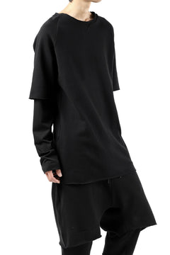 Load image into Gallery viewer, FIRST AID TO THE INJURED LAYERED SLEEVE TOPS / FRENCH TERRY + JERSEY (BLACK)