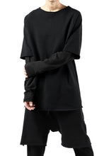 Load image into Gallery viewer, FIRST AID TO THE INJURED LAYERED SLEEVE TOPS / FRENCH TERRY + JERSEY (BLACK)