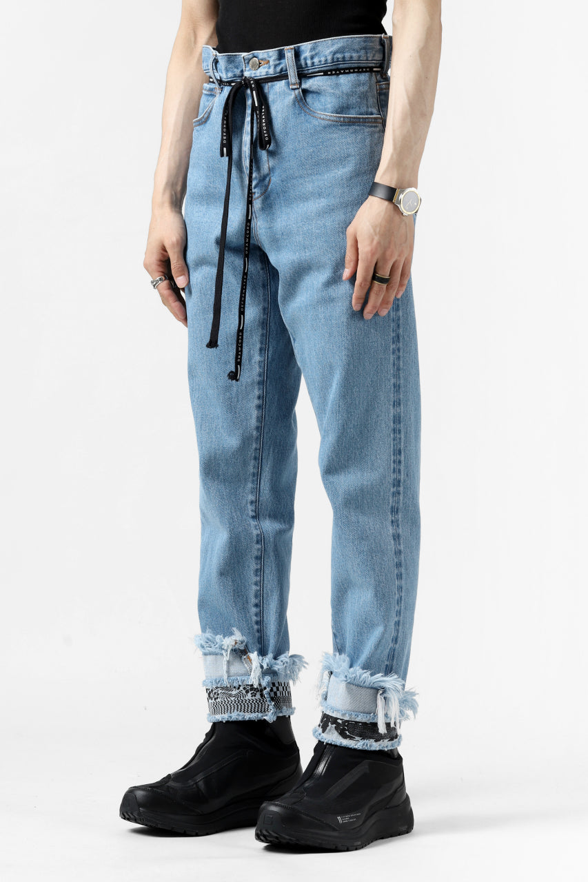 Load image into Gallery viewer, FACETASM CROPPED PRINT DENIM PANTS (INDIGO)
